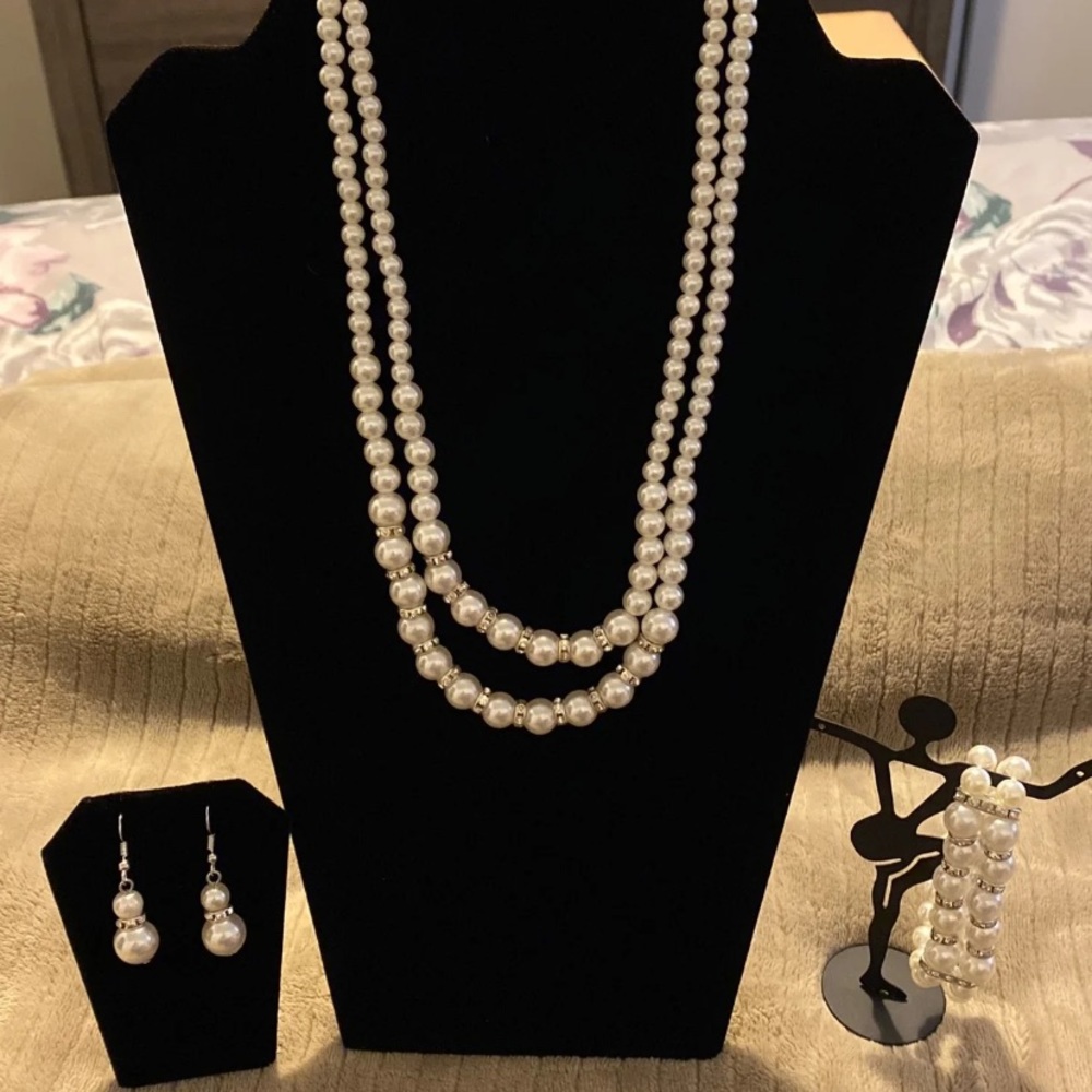 PEARL/DIAMOND NECKLACE SET